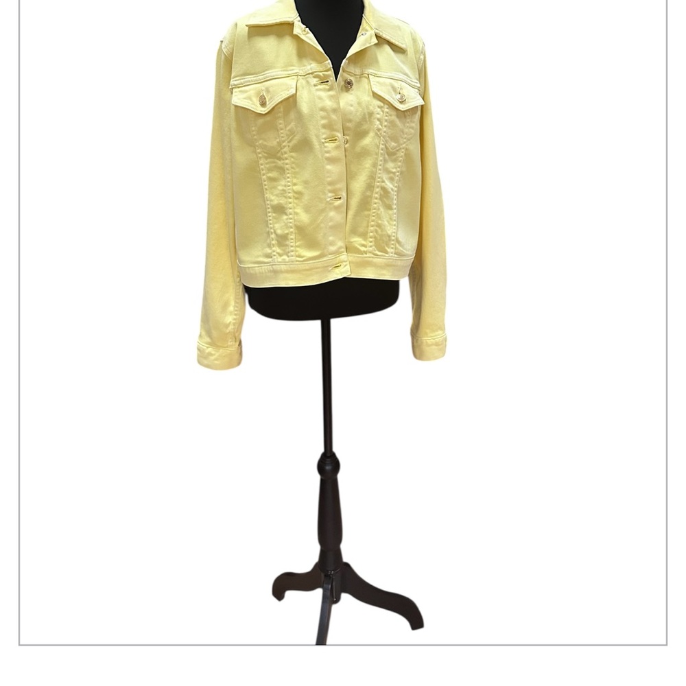 Michael Kors Jean Trucker Jacket Lemon Yellow. EUC Size L